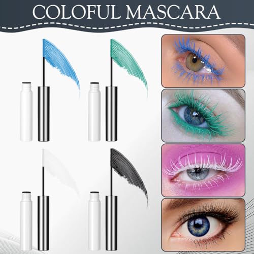 Volume Color Mascara, Black Silk Fiber Eyelash Mascara with Soft Mascara Brush, No Clumping & No Smudging & No Flaking Curling Mascara, Long-Lasting Waterproof Eyelash Mascara with False Lash Effect - Image 8