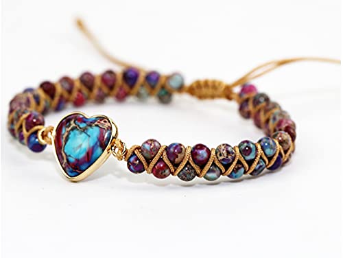 ZOSOJONA Women Handmade Boho Wrap Bracelets Natural Stone Variety Beads Strand Bracelet2