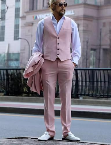 Men's Suit Vest Business Formal Dress Waistcoat Vest for Groomsmen Suit or Tuxedo3