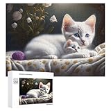 【White Kittens with Purple Ball Puzzles de haute qualité】 : nous sommes fiers de dire que tous nos puzzles sont produits en utilisant une technique de découpe de précision pour une finition semblable à celle d'une affiche. Cela garantit que votre puzzle terminé semble lisse et homogène, pour un résultat dont vous pouvez être fier.