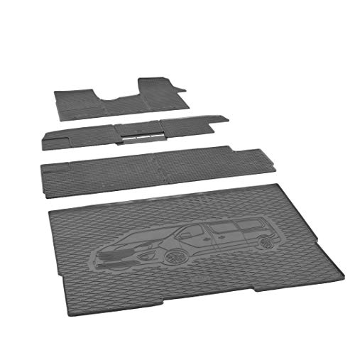 Bac de coffre et tapis de sol, en caoutchouc, sur mesure, pour Opel` Vivaro B de 2014 à 2019 L2, avec housse de protection de voitureq