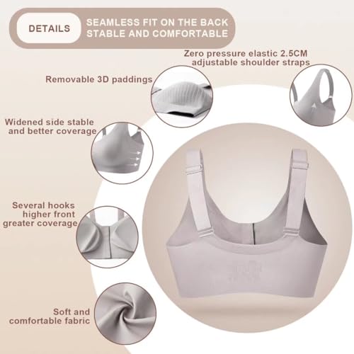 Image of Seamless Front Closure Mastectomy Bra Surgical Bra Pocket Breast Prosthesis Breast Forms Bralette Daily Bra