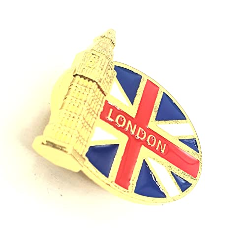 Pin's en métal émaillé avec drapeau britannique Big Ben Union Jack, Métal