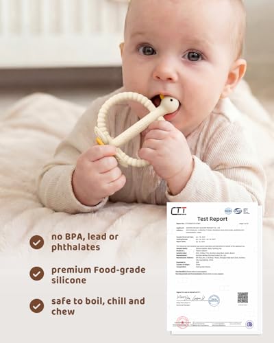 Image of ChooKaChoo 2-in-1 Baby Teething Toys & Training Toothbrush, Silicone Teether for Babies 3-12 Months, Double Ring Easy-Grip Design, Multi-Texture Gum Massage, BPA Free Food-Grade Silicone
