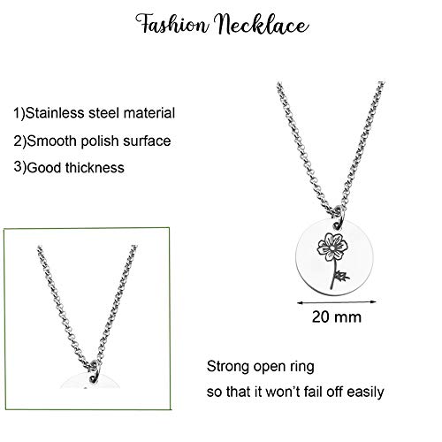 Detailed Personalized Birth Flower Necklace Birth Month Mom Necklace Birthday Gift for Her (Oct.-Cosmos)2