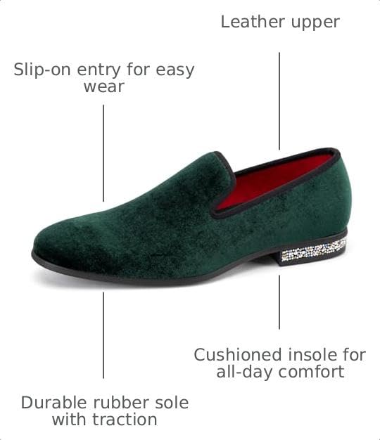 Image of JITAI Men's Dress Shoes - Casual Rubber & Leather Loafers for Men - Fashion Business Formal Wear