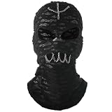JOEYOUNG Punk Distressed Balaclava Face Mask for Men Women Punk Rock Accessories Punk Clothes Studded Spiked Gothic Costume Balaclava
