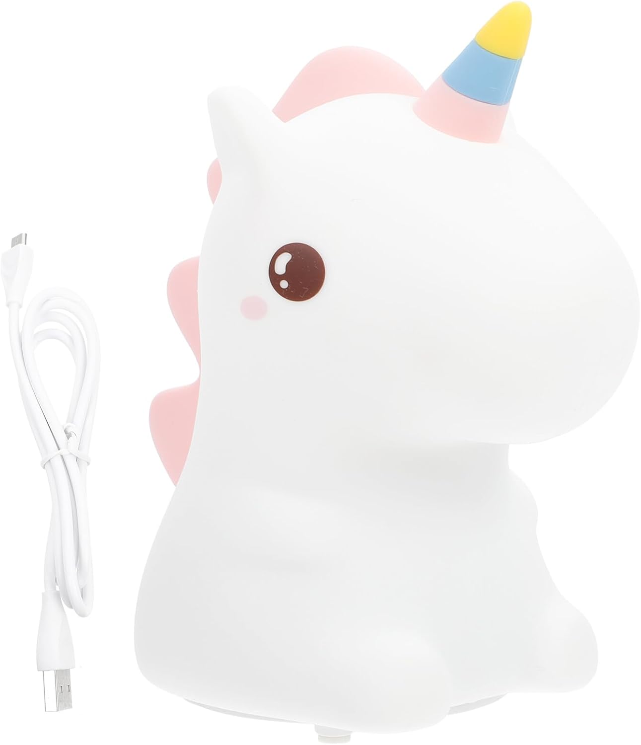 Mikinona Unicorns Night Lamp with Touch Sensor, Silicone Nursery Night Light for Bedroom Decor, 7-Color LED Soft Glow Nightlight and Boys