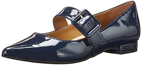 Aerosoles Women's Final Score Ballet Flat, Navy Patent, Medium