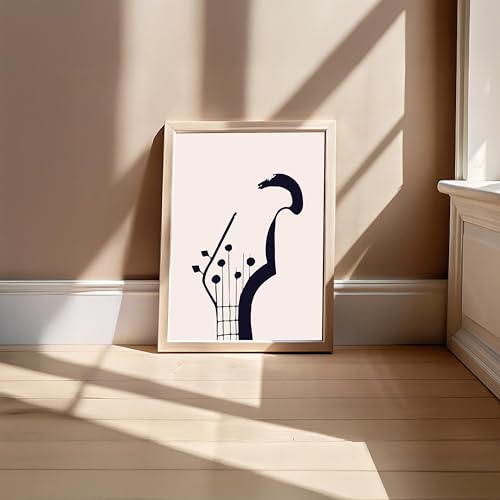Image of BLINKART Jazz Music Aesthetic Modern Art Walls With Frame | Natural Wood Texture | Living Room Bedroom Office Wall Decoration | Poster Home Decor Frames Wall Bedroom | 12x8 Inches (D251)