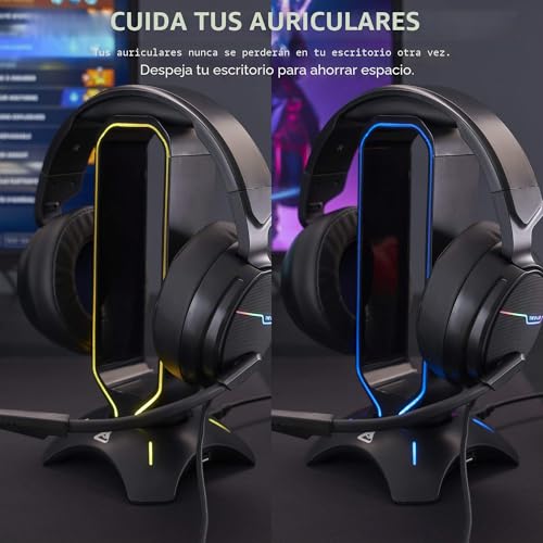 Miniatura 5 de The G-Lab K-Stand Radon Soporte Gaming Para Cascos Retroiluminación Rgb, Usb Hub 2 X 2.0, Base Anti-Deslizante Stand Universal Para Pc Ps5 Xbox One Nintendo Switch Soporte Cascos - Nuevo 2024