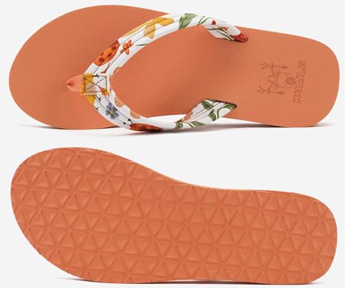 Image of KuaiLu Womens Arch Support Flip Flops Ladies Comfort Lightweight Soft Yoga Mat Cushion Walking Thong Sandals