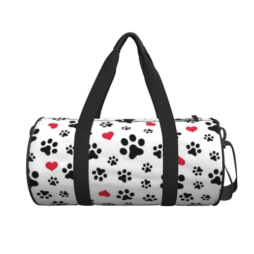 Large Weekender Overnight Bag Fashion Sports Gym Bag Dog Cat Paw Heart Love Travel Duffel Bag With Adjustable Shoulder Strap2