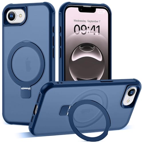Image of iPhone 16e Magsafe Stand Case | Matte Design & 360 Protection | Military-Grade Apple iPhone 16e Cover | Ultra Premium - Blue