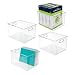 Produktbild mDesign 4er-Set Aufbewahrungsbox für den Schreibtisch  Box aus Kunststoff mit Griffen  praktischer Behälter für Stifte, Notizbücher, Kopierpapier und andere Büroutensilien  durchsichtig