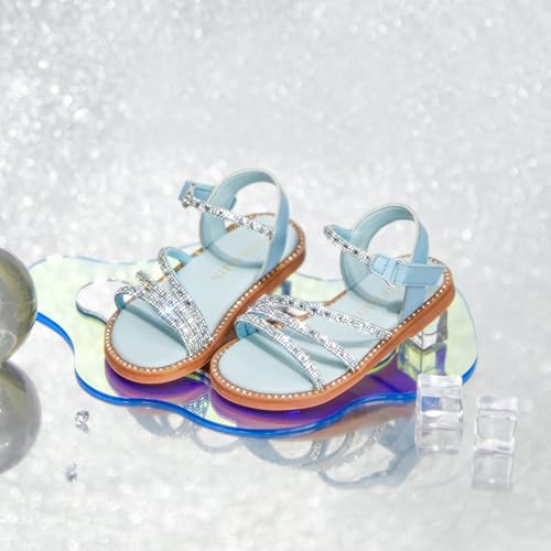 Image of PHIRAMIN Toddler Girl Sandals - Flower Girl Dress Shoes Open Toe Little Kid Flats