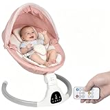 Balancelle électrique pour nourrisson avec télécommande, 5 vitesses de balancement, minute...