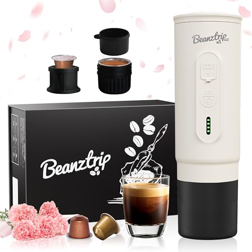 BeanzTrip H02 PRO Portable Electric Espresso Maker, Mother's Day Coffee Machine Compatible with NS Capsule Original Pods & Ground Coffee, Mini Travel Espresso maker for Camping, Hiking, RV