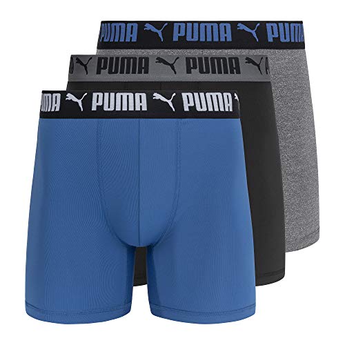 PUMA mens 3 Pack Athletic Fit Boxer Briefs Boxer Briefs
