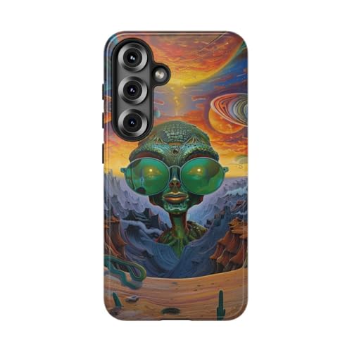 Cadeau Idéal Coque Rigide Brillante Alien Psychédélique Samsung S25