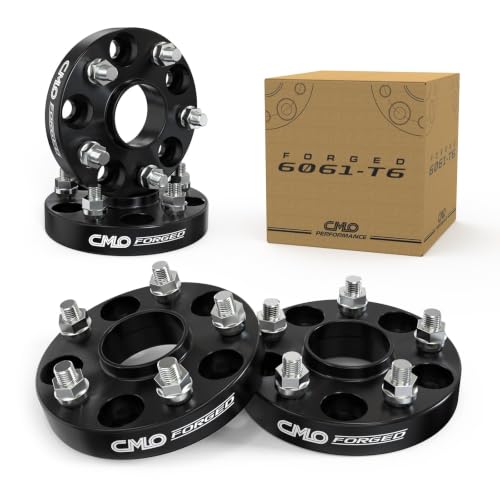 Image of 25mm (1 inch) 5x105 Wheel Spacers 56.5mm M12x1.5 Studs 4PCS Black Hubcentric