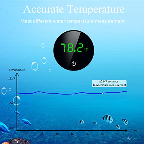 Aquarium Thermometer Digital, Fish Tank Thermometer, Reptile Terrarium Thermometer, Incubator Thermometer, Fish Tank Accessories With Led Display And Usb Rechargeable Cordless, Range Of 14-122℉ #TOP5