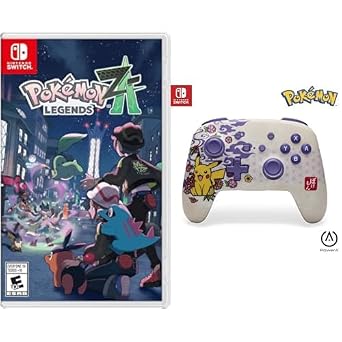 PokemonTM Legends Z-A Nintendo Switch Game + PowerA Enhanced Wireless Pokemon Blossom Controller Bundle