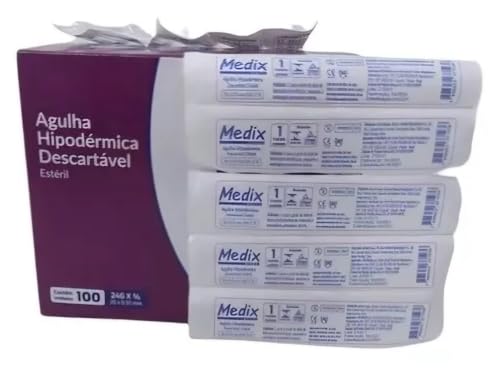 100un Agulha Hipodérmica Roxa 20 X 0,55mm MEDIX