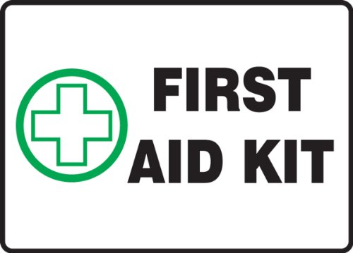 Panneau First Aid Kit Accuform aluminium pour localiser rapidement les secours