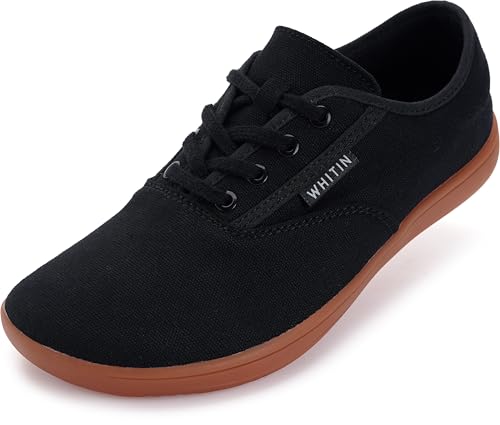 Image of WHITIN Women's Wide Toe Box Canvas Barefoot Shoes W87 | Roomy Toe Space for Wide Feet, Zero Drop for Natural Foot Position, Removable Insole, Comfort for Casual, Daily Walking, Gym