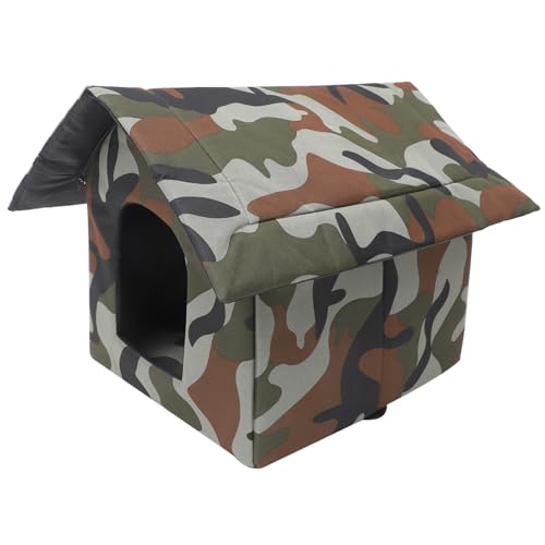 DECOMELODY 屋外猫ハウスペットの睡眠場所ペットレストシェルター快適な猫の巣暖かいペットシェルター