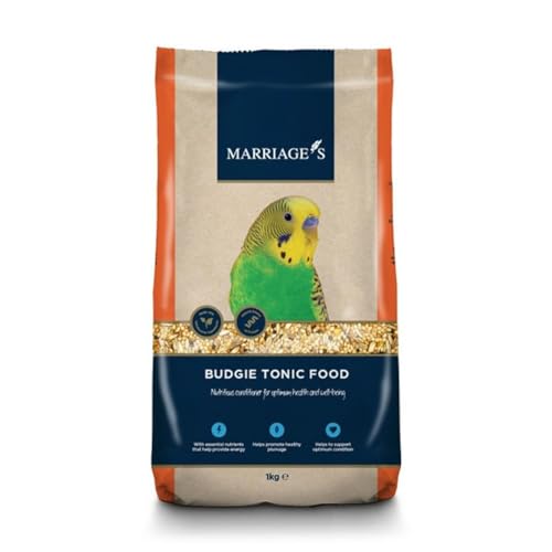 Marriages - Budgie Tonic Food Budgie Seed and Bird Food with Red Millet Oats Nyjer Seed Wholesome Packed with Fibre and Protein (1kg)