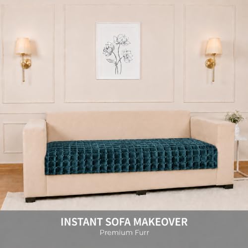 Image of STITCHNEST 'Haven Soft Series' 2 Seater Sofa Cover |Premium Velvet Fabric, Washable & Durable Furniture Cover for Modern Living Rooms