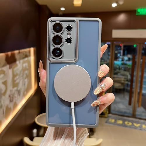 Image of VONZEE PC,TPU Magnetic for Samsung S25 Ultra 5g Case,Upgraded Full Camera Protection,Compatible with Magsafe,Drop Protection,Clear Transparent Back Bumper for Samsung S25 Ultra 5G(Black)