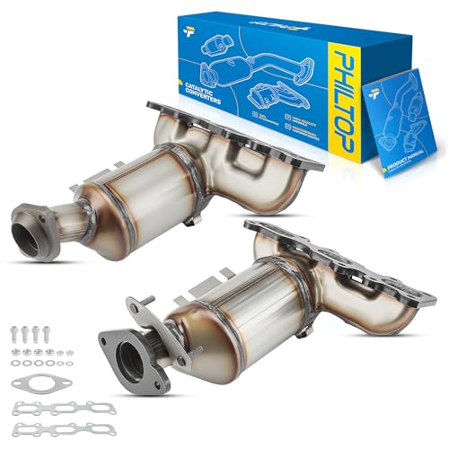 PHILTOP Left and Right Catalytic Converter Replacement For 2013-2019 Explorer/Taurus/Flex 3.5/3.7L 2015-2018 Edge 3.5/3.7L 2013-2016 MKZ/MKS 3.7L Replace 19517 19516 16728 16721 (EPA Compliant)