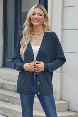 Image of Arach&Cloz Women's Wool Blend Oversized Lightweight Spring Business Casual Cardigan Sweaters