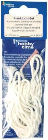 Glorex 6 8620 Wick for Candle Size 2, White, Taille 07