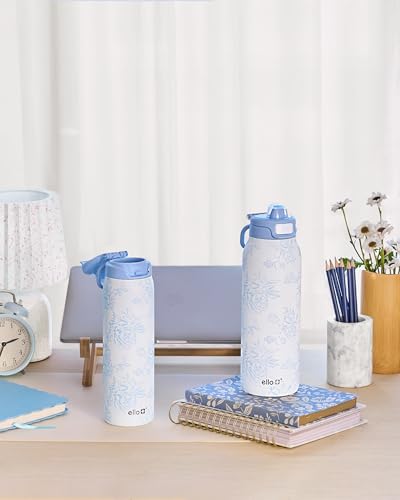 Image of Ello Pop & Fill Insulated Stainless Steel Water Bottle with Quick Fill Lid, Leakproof Locking, Sip or Chug Spout, BPA-Free, Double Wall Vacuum Insulated for Sports, Travel & School- 22oz / 32oz / 40oz