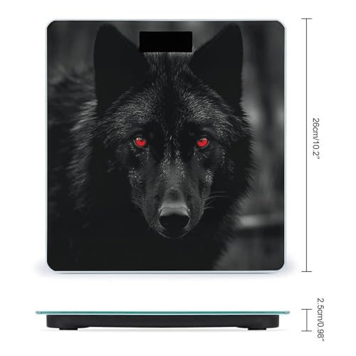 Báscula Digital de Cuerpo con Alta Precisión Black Red Eyed Wolf miniatura 2
