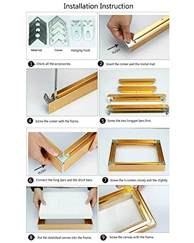 Image of DIY Metal Floating Frame for 14X18 Canvas Painting Art,1 1 /2 inch(3.8cm) Depth, Floater Frame,Mental Frame Kit, Cut to Pieces,Not Include Canvas or Mat Brushed Silver Frame