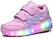 Skybird-UK LED Leuchtend Schuhe mit Rollen Ultraleicht Outdoor Sportschuhe Blinkschuhe Skateboardschuhe 7 Farbe Farbwechsel Rädern Gymnastik Sneaker für Junge Mädchen