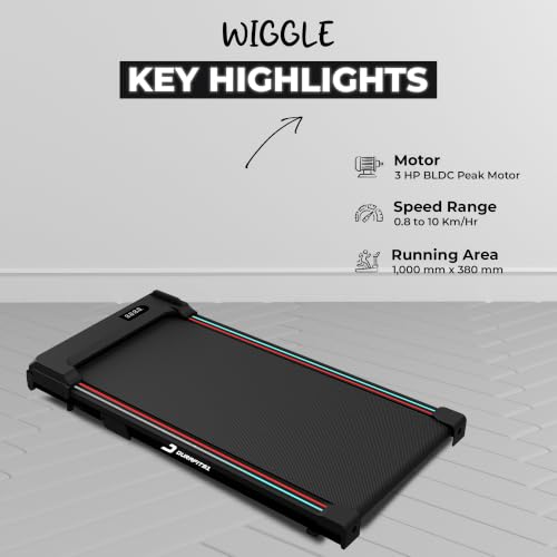 Image of Durafit91 Wiggl Vibration Walkpad for Home | 3HP Peak Motorised Walking Pad| 10 km /h Speed | 120 kg Capacity| Walking, Jogging & 4 Level of Vibration Massage | LED Display | Remote Control | Black