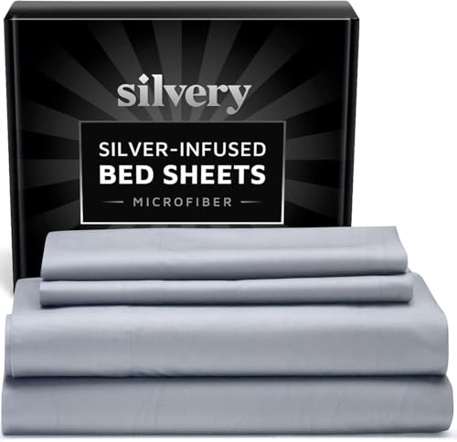 Silvery Silver Infused Bed Sheets Set - Ultra-Soft Temperature-Regulating Fabric