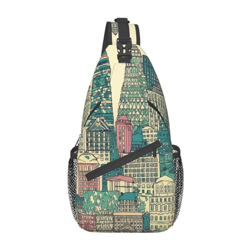 DJUETRUI Austin Texas Sac à bandoulière pour homme et femme Petit sac de poitrine Sac à dos de voyage décontracté, noir, One Size, Sacs à dos