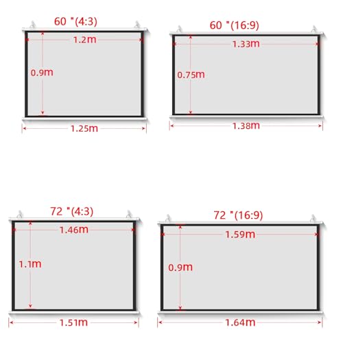 Pantalla de proyección manual 72" 4:3 con auto bloqueo miniatura 7