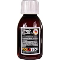 ISOLATECH Glycerin 99,5% 100ml Pharmaqualität made in Germany, gemessen 99,98% rein Pflanzlich, Glyzerin Glycerol flüssig transparent 100ml-Flasche (Inhalt 120g)