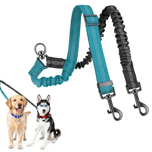 Laisse Double pour 2 Chiens Elastique, 1 pièce Laisse Double pour 2 Chiens à 360°, Lais se Do uble pour 2 Chie ns Petit, Lais se Doub e pour 2 Chie ns, D...
