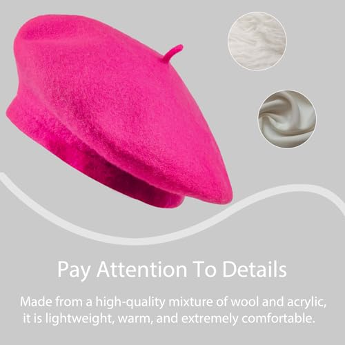 Image of Jolbndcv 6PCS Beret, French Beanie, Outdoor, Winter, Fashion Lady Hat | One Size Fits Most,Solid Color,Stretchable,for All Season