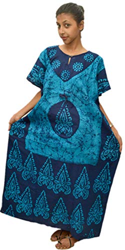 Image of Cotton Kaftan Dress Maxi Long Tunic Batik One Size