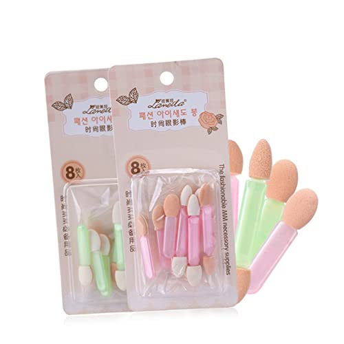 NOLITOY 8pcs Double-ended Sponge Eye Shadow Stick Dual Sided Brush Applicator for Makeup (random Colors)